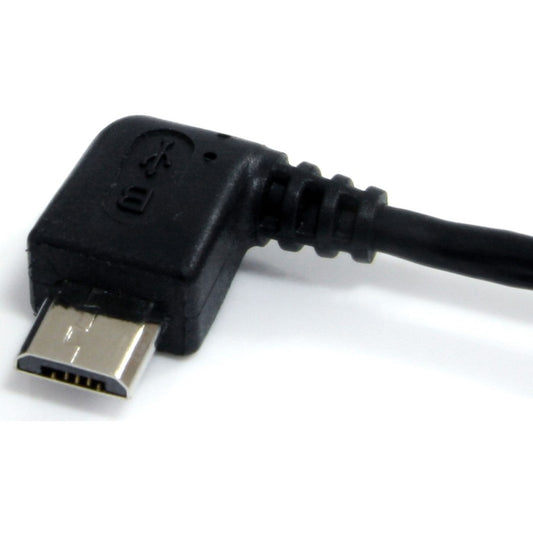 StarTech.com 3 ft Micro USB Cable - A to Left Angle Micro B for Data Transfer and Charging
