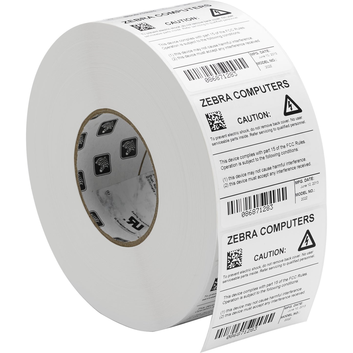 Zebra Z-Ultimate 3000T 3-inch Square White Polyester Labels for Thermal Transfer Printing