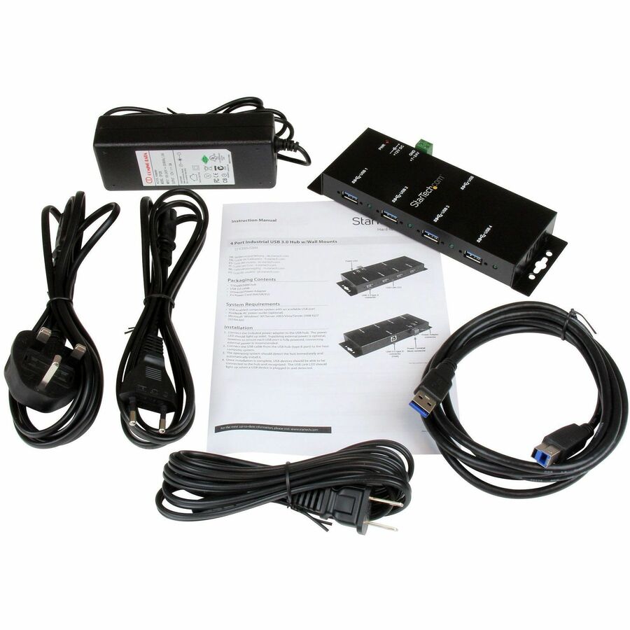 StarTech.com 4 Port Industrial USB 3.0 Hub - Mountable, Rugged, TAA Compliant