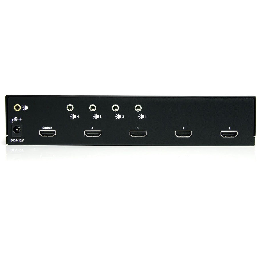 StarTech.com ST124HDMI2 4-Port HDMI Splitter and Signal Amplifier for High-Quality Video Distribution