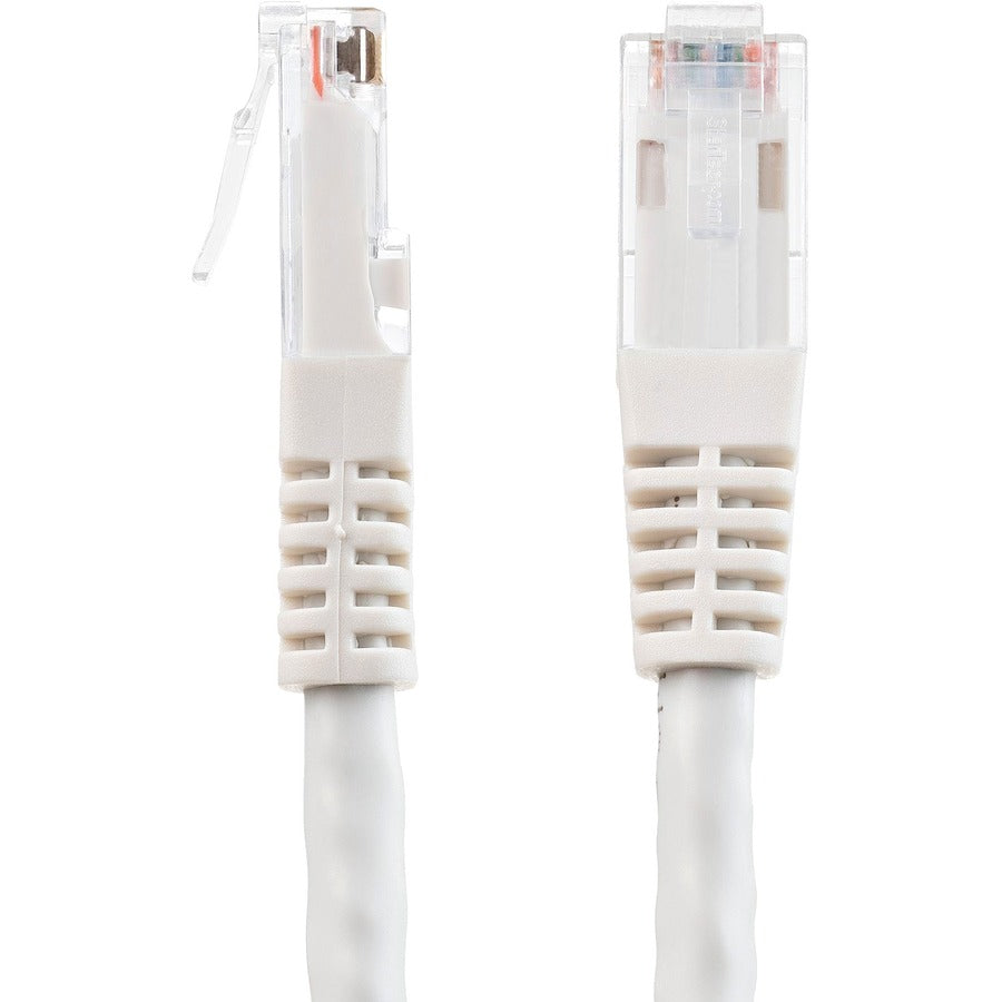 StarTech.com 8ft White Cat6 Ethernet Patch Cable - Gigabit PoE+ Support, Molded UTP for Reliable Network Connections