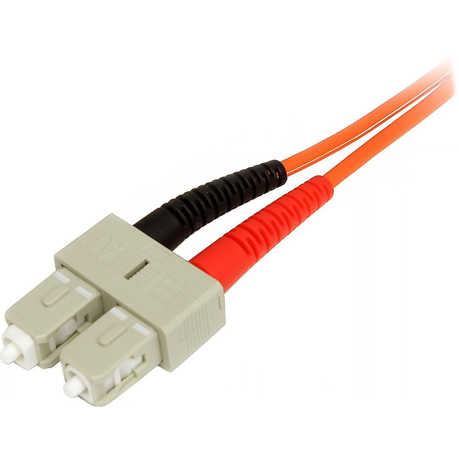 StarTech.com 1m Multimode Duplex Fiber Optic Cable (Part #50FIBLCSC1) - LC to SC, 50/125 OM2, LSZH Jacket for High-Speed Data Transmission