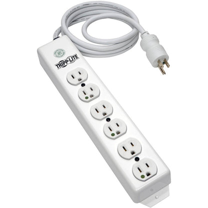 Eaton Tripp Lite Series PS-606-HG Medical-Grade Power Strip with Antimicrobial Coating and Six Hospital-Grade Outlets