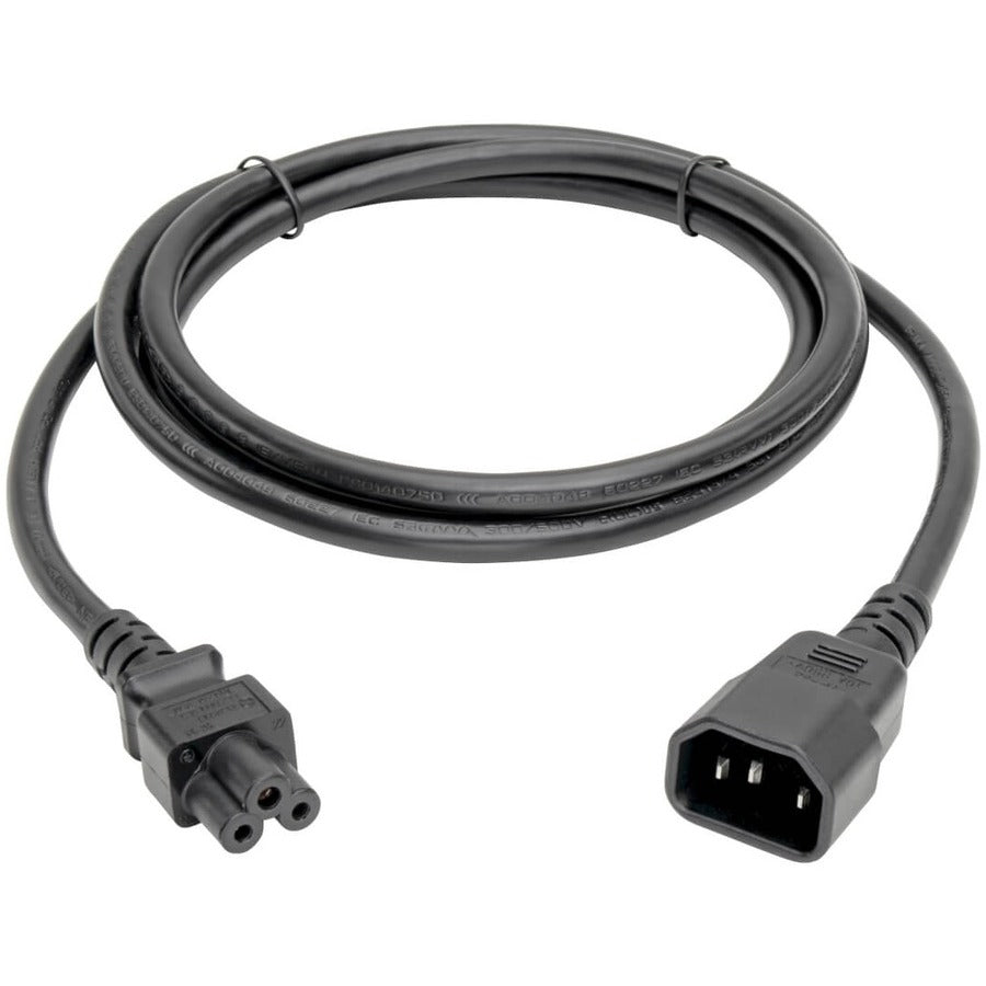 Eaton Tripp Lite Series C14 to C5 Power Cord – 6 ft. Black Laptop Power Adapter Cable
