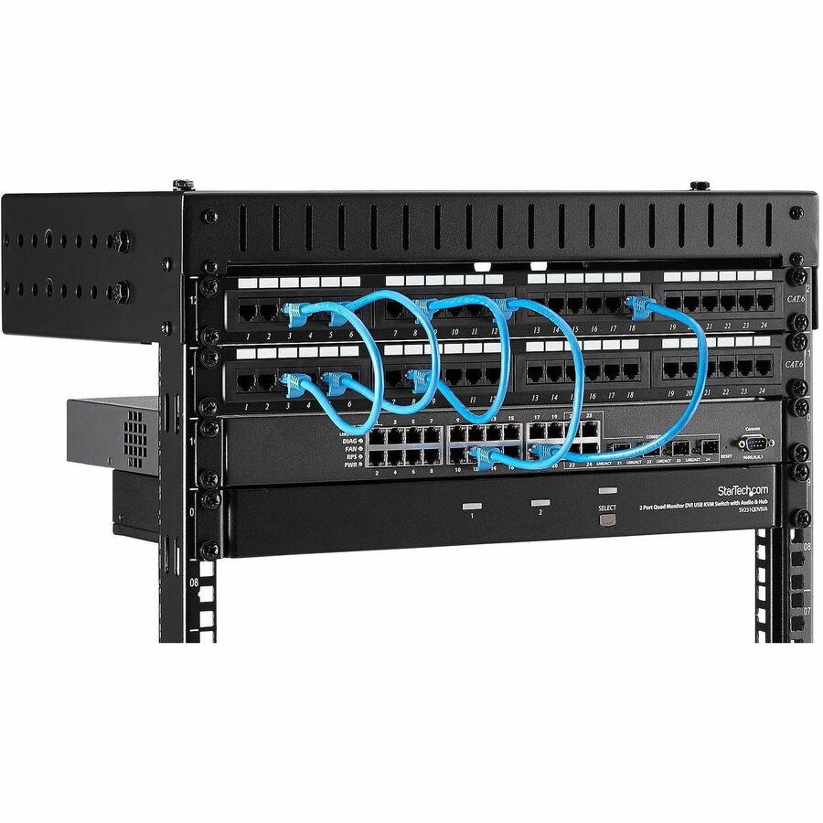 StarTech.com RK812WALLOA 8U Open Frame Wall Mount Equipment Rack with Adjustable Depth