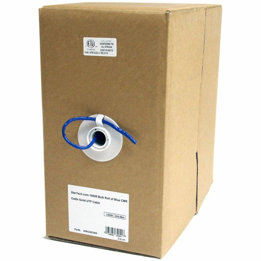 StarTech.com 1000 ft Bulk Cat5e Ethernet Cable - Solid UTP, Riser Rated, 350MHz, Blue