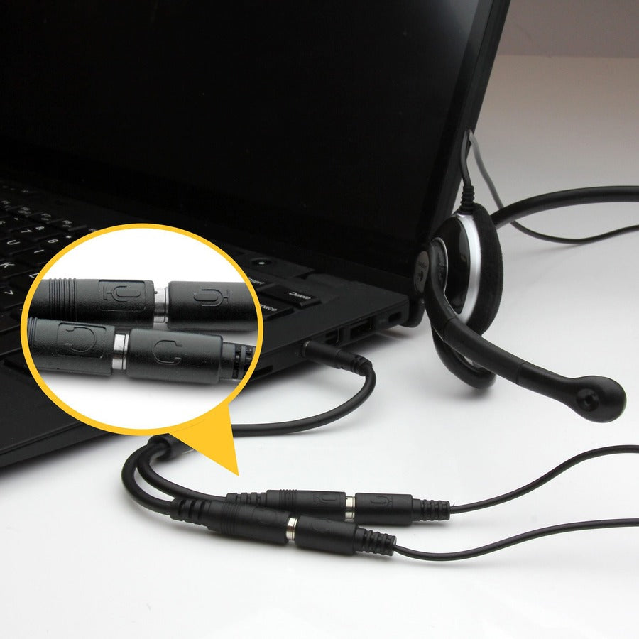 StarTech.com MUYHSMFF Headset Adapter for Laptop and Mobile Devices with Separate Microphone and Headphone Ports