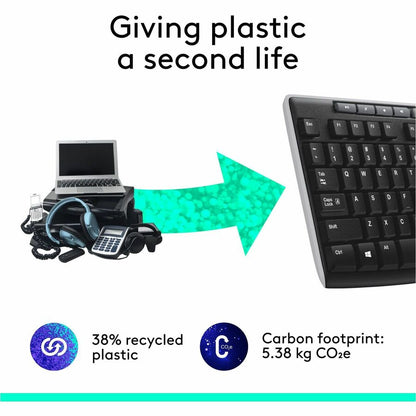 Logitech K270 Wireless Keyboard for Windows - 2.4 GHz, Full-Size, Spill-Resistant, Black