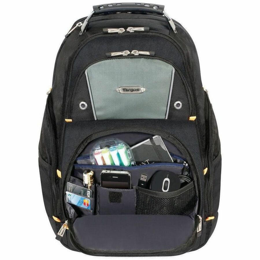 Targus Drifter II TSB239US 17-Inch Laptop Backpack – Rugged, Weather-Resistant Design with Ample Storage in Black/Gray