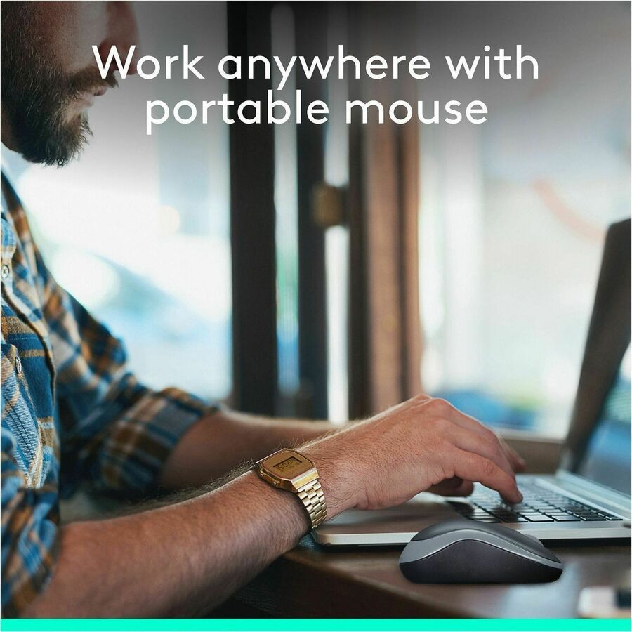 Logitech M185 Wireless Mouse with 2.4GHz Connectivity and 1000 DPI Optical Tracking in Silver