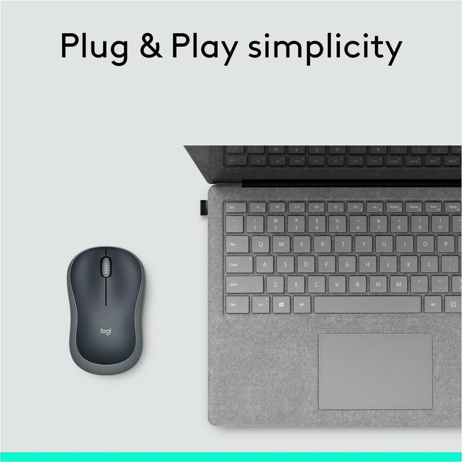 Logitech M185 Wireless Mouse with 2.4GHz Connectivity and 1000 DPI Optical Tracking in Silver