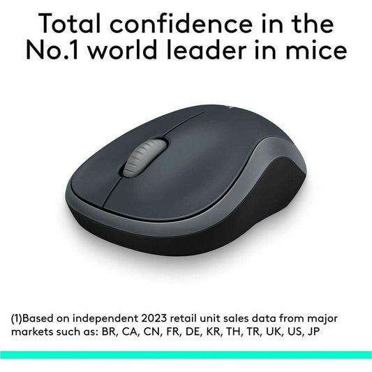 Logitech M185 Wireless Mouse with 2.4GHz Connectivity and 1000 DPI Optical Tracking in Silver