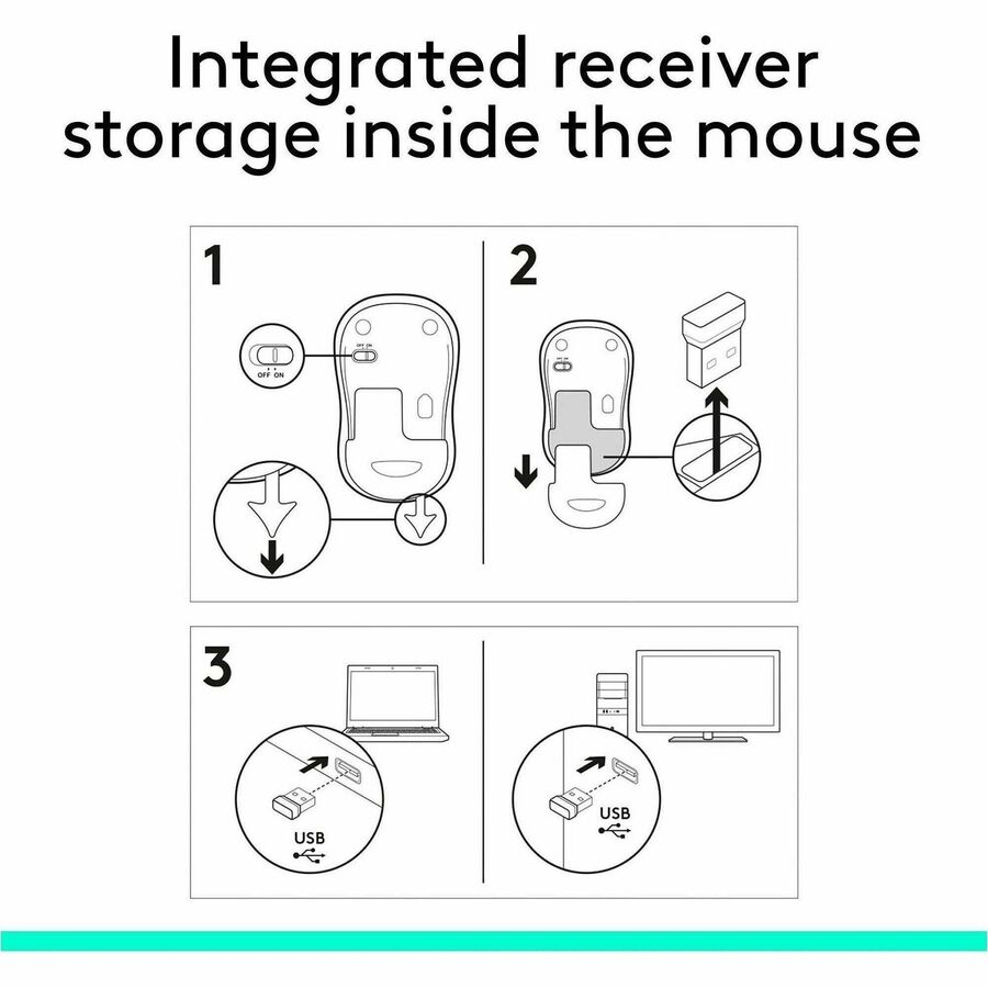 Logitech M185 Wireless Mouse with 2.4GHz Connectivity and 1000 DPI Optical Tracking in Silver