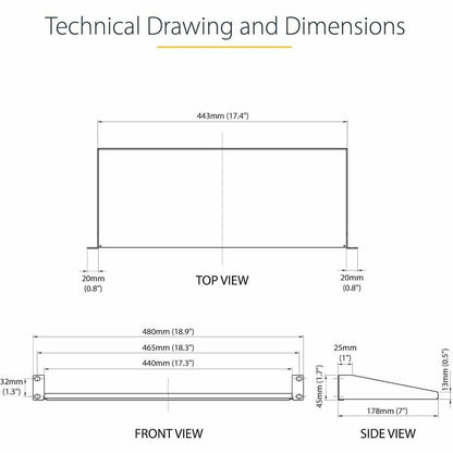 StarTech.com 1U Universal Fixed Rack Shelf – 7-inch Deep Steel Shelf for 19-inch Server Racks