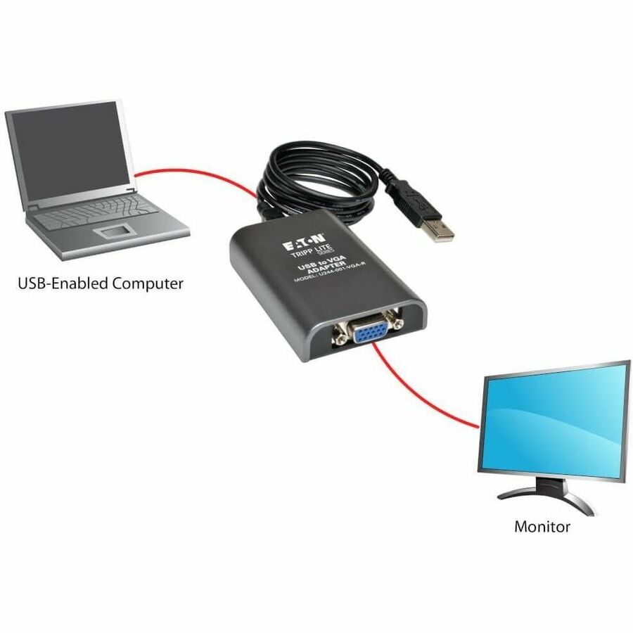 Eaton Tripp Lite Series U244-001-VGA-R USB 2.0 to VGA Graphics Adapter