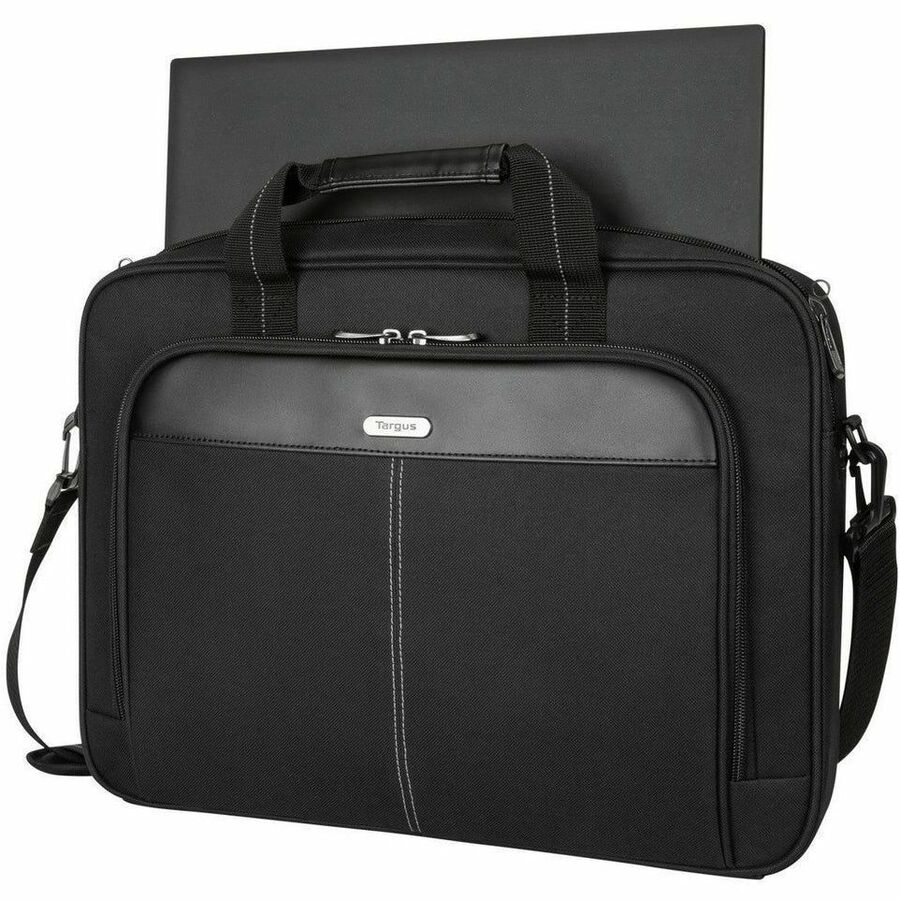 Targus Classic Slim TCT027US 15-16 inch Notebook Briefcase – Lightweight, Durable, TAA Compliant Black Carrying Case with Padded Laptop Compartment and Organizer Front Pocket