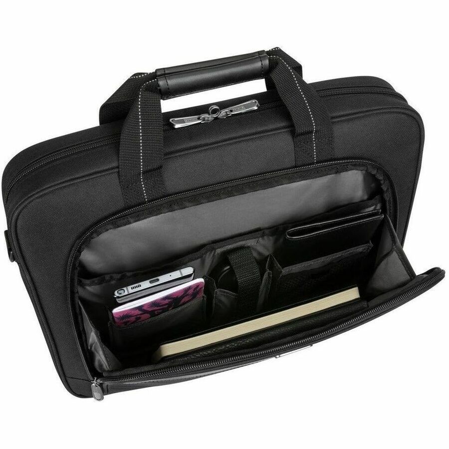 Targus Classic Slim TCT027US 15-16 inch Notebook Briefcase – Lightweight, Durable, TAA Compliant Black Carrying Case with Padded Laptop Compartment and Organizer Front Pocket