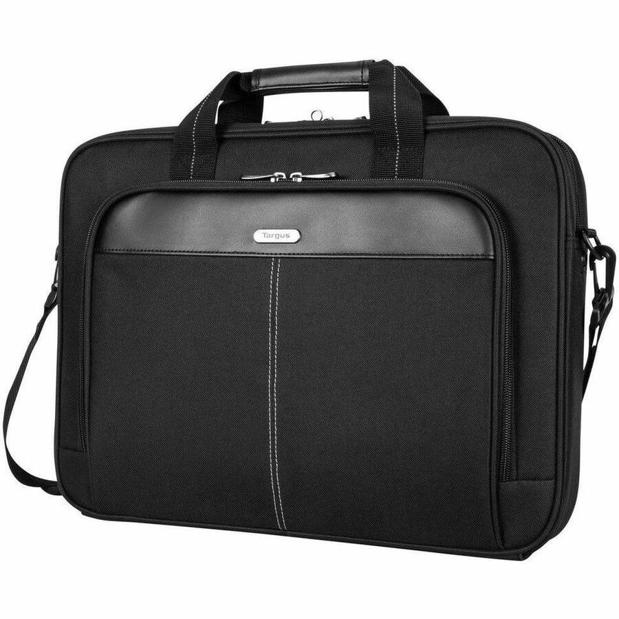 Targus Classic Slim TCT027US 15-16 inch Notebook Briefcase – Lightweight, Durable, TAA Compliant Black Carrying Case with Padded Laptop Compartment and Organizer Front Pocket