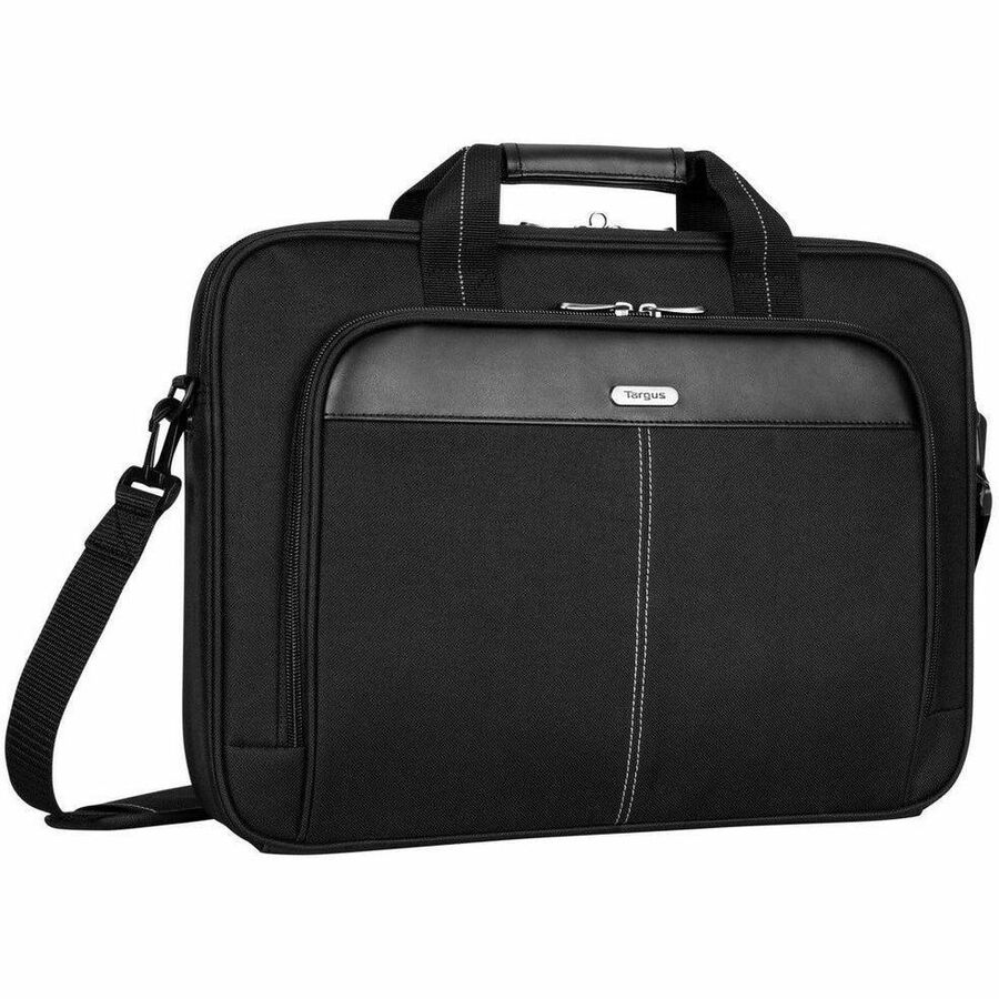 Targus Classic Slim TCT027US 15-16 inch Notebook Briefcase – Lightweight, Durable, TAA Compliant Black Carrying Case with Padded Laptop Compartment and Organizer Front Pocket