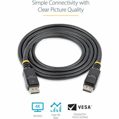 StarTech.com 0.5m DisplayPort 1.2 Cable with Latches for 4K Monitors and Professional Workstations