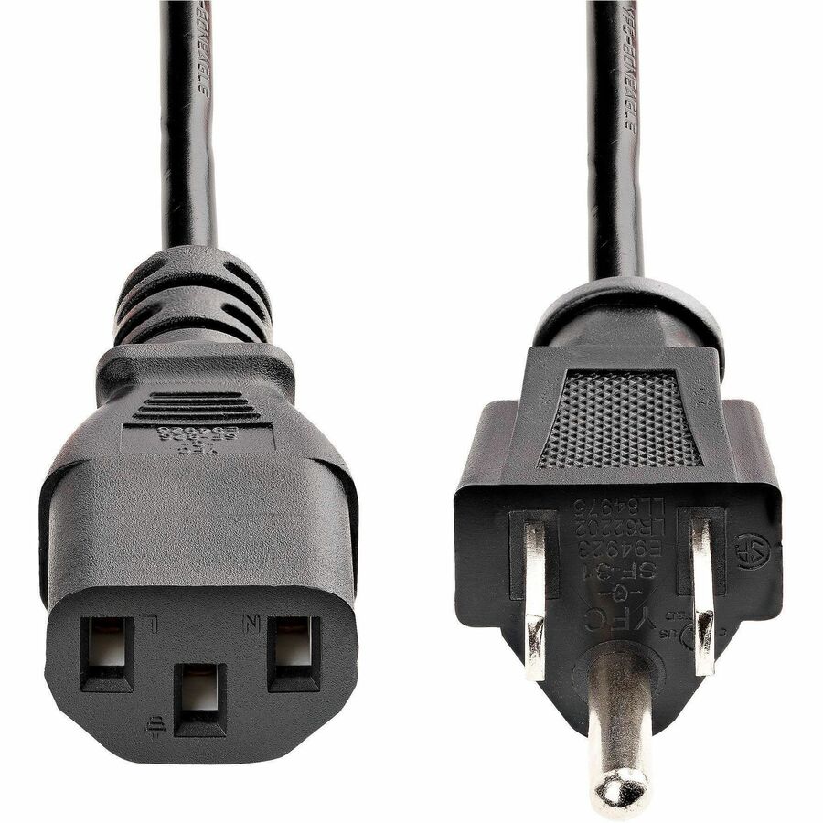StarTech.com 15 ft Computer Power Cord NEMA 5-15P to C13 - 125V, 10A, Black