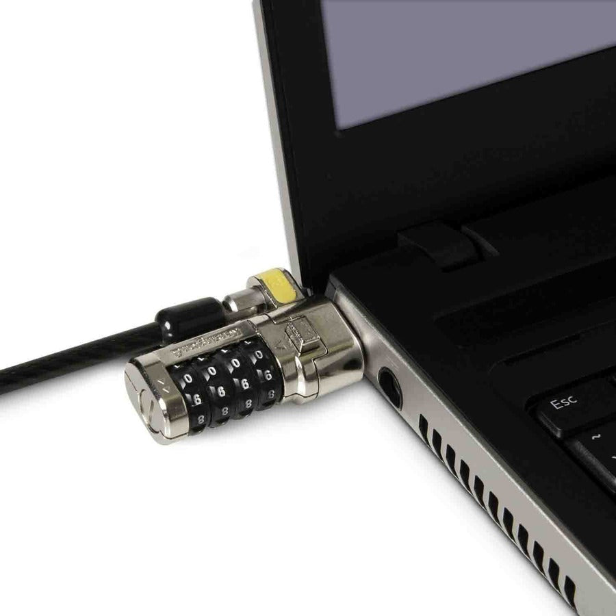 Kensington ClickSafe Combination Laptop Lock - 6 ft Black Cable with 4-Wheel Lock