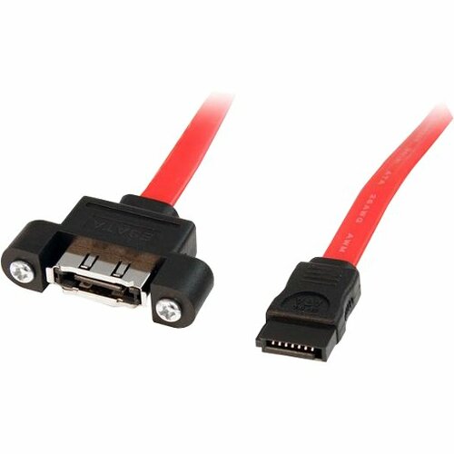 StarTech.com 1 ft eSATA Panel Mount Cable - Female to Male SATA Data Transfer Cable