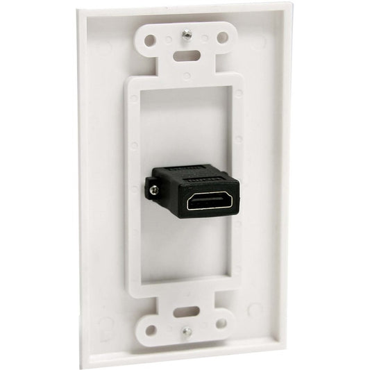 StarTech.com HDMIPLATE Single Outlet Female HDMI Wall Plate White - In-Wall HDMI Receptacle for Easy A/V Connections