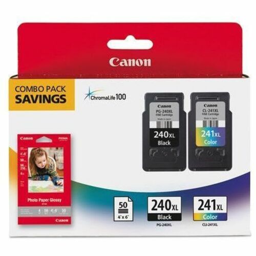 Canon PG-240XL / CL-241XL Original High Yield Inkjet Cartridge – Black & Color for Canon PIXMA Printers