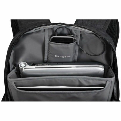 Targus Legend IQ Backpack for 15.6-inch Laptops - Durable Black with Media Pocket and Trolley Strap