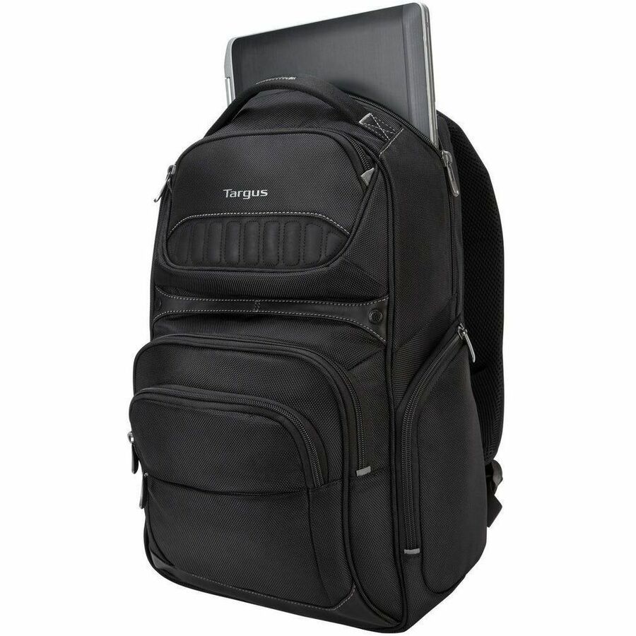 Targus Legend IQ Backpack for 15.6-inch Laptops - Durable Black with Media Pocket and Trolley Strap