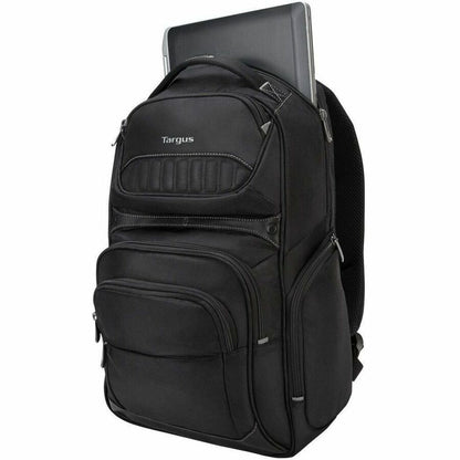 Targus Legend IQ Backpack for 15.6-inch Laptops - Durable Black with Media Pocket and Trolley Strap