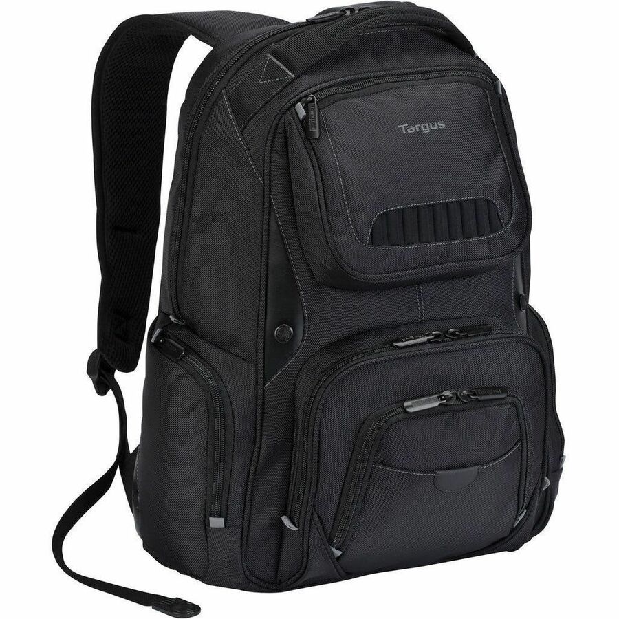 Targus Legend IQ Backpack for 15.6-inch Laptops - Durable Black with Media Pocket and Trolley Strap