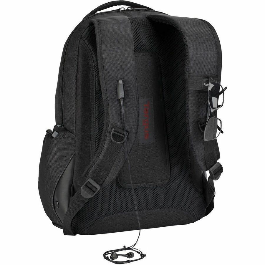 Targus Legend IQ Backpack for 15.6-inch Laptops - Durable Black with Media Pocket and Trolley Strap