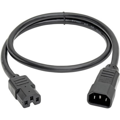 Eaton Tripp Lite Series C14 to C15 Power Interconnect Cord - Heavy-Duty 3 ft., 15A, 250V, Black