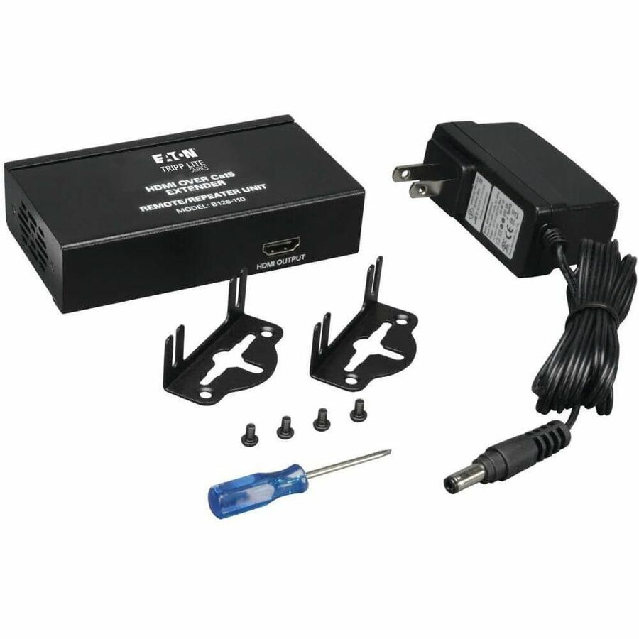 Eaton Tripp Lite Series B126-110 HDMI Over Cat5/6 Extender with Remote Repeater – Supports 1080p, 175 ft., 7.1 Surround Sound
