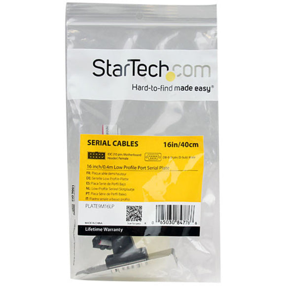 StarTech.com PLATE9M16LP Low Profile 16-Inch DB9 Serial Port Bracket for Motherboards