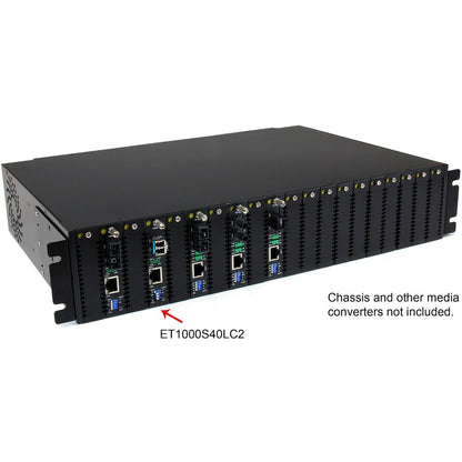StarTech.com ET1000S40LC2 1000 Mbps Gigabit Single-Mode Fiber Media Converter with LC Connector and 40 km Range