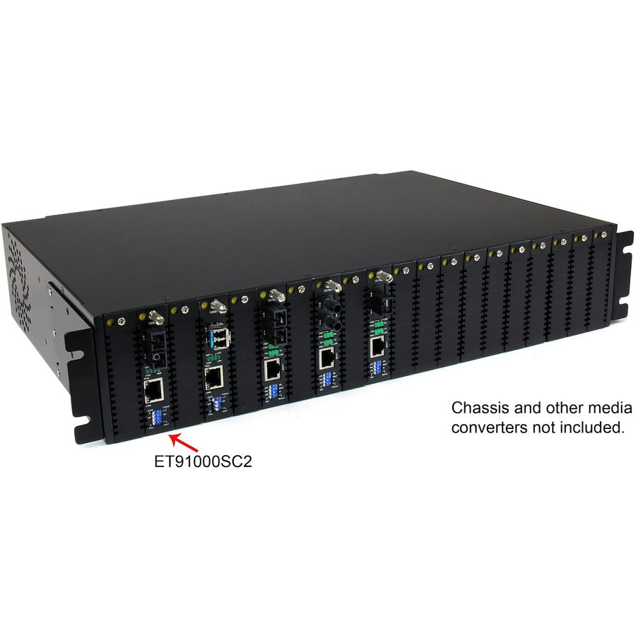 StarTech.com ET91000SC2 Gigabit Multimode Fiber Media Converter with SC Connector - 550m Range