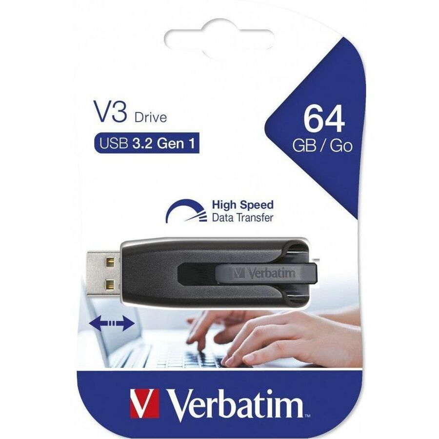 Verbatim Store 'n' Go V3 64GB USB 3.2 Gen 1 Flash Drive - Gray
