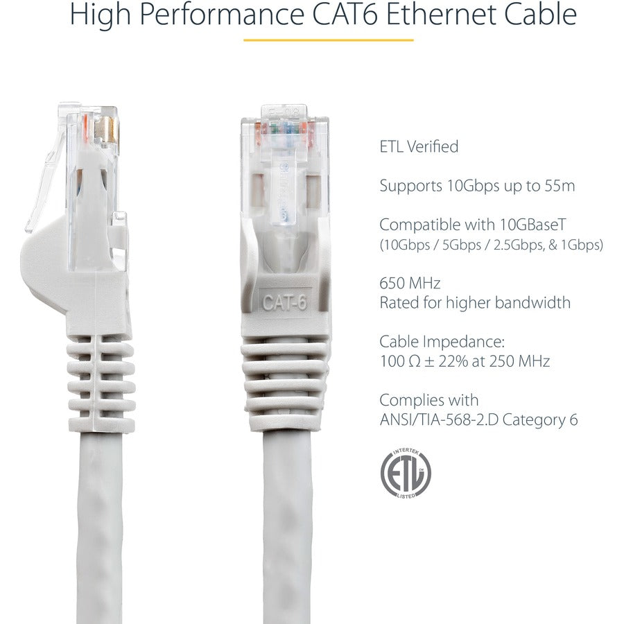StarTech.com 5ft Gray Cat6 Ethernet Patch Cable with Snagless RJ45 Connectors - Gigabit Speed and PoE Support