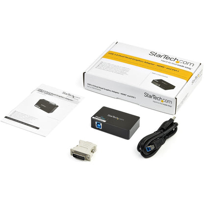 StarTech.com USB 3.0 to HDMI & DVI Dual Monitor External Video Card Adapter Part Number USB32HDDVII