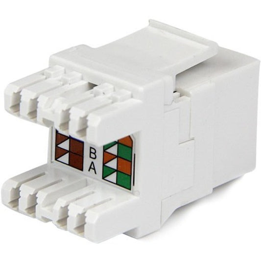 StarTech.com 180° Cat6 Keystone Jack - RJ45 Ethernet Wall Jack, White, 110 Type - C6KEY110SWH