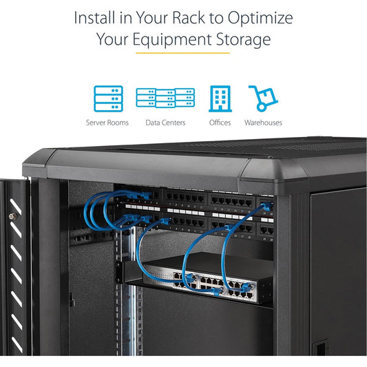 StarTech.com 2U Fixed Rack Mount Shelf - 22-inch Depth for Standard 19-Inch Server Racks