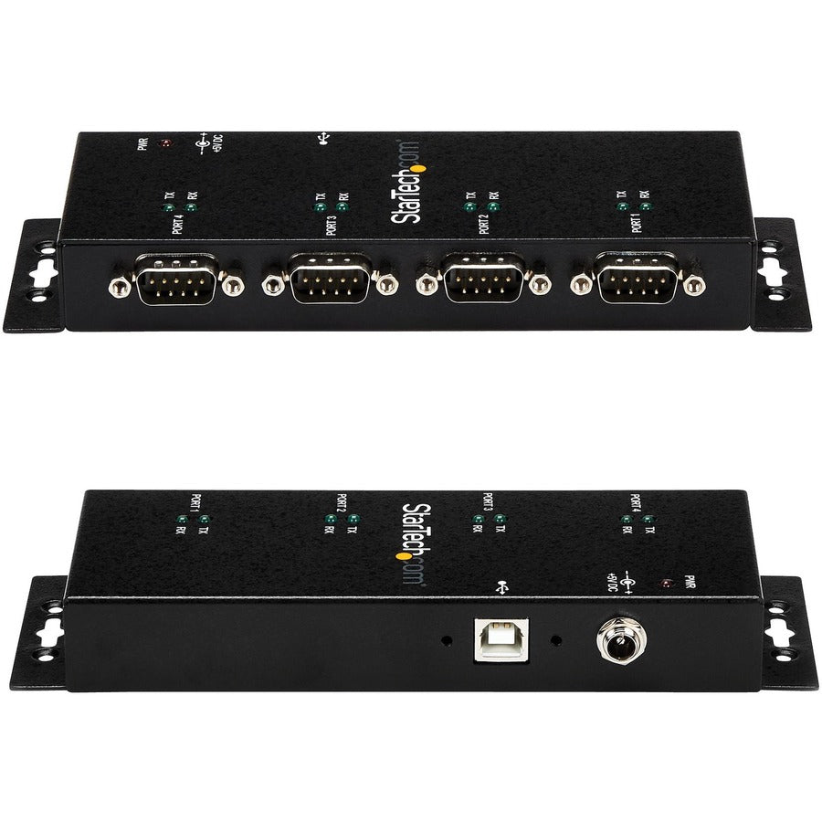 StarTech.com ICUSB2324I 4-Port Industrial USB to Serial Hub with DIN Rail Clips