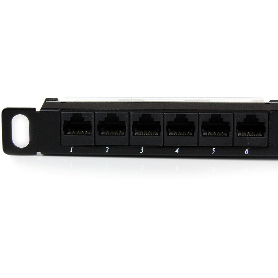 StarTech.com 24 Port 0.5U Cat5e Patch Panel for Rack Mount Ethernet Networks - RJ45 110 Punchdown