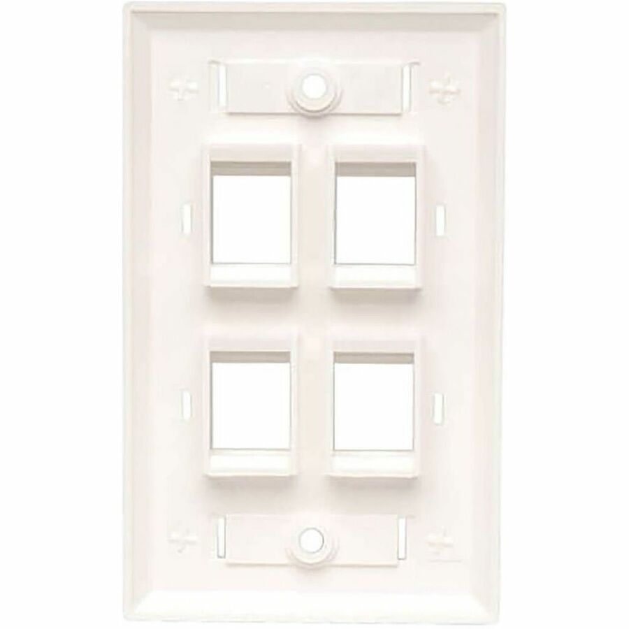 Eaton Tripp Lite Series 4-Port Keystone Faceplate - Single Gang Wall Mount, White, TAA Compliant