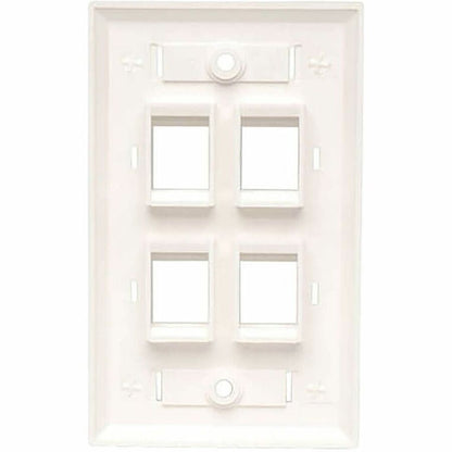 Eaton Tripp Lite Series 4-Port Keystone Faceplate - Single Gang Wall Mount, White, TAA Compliant