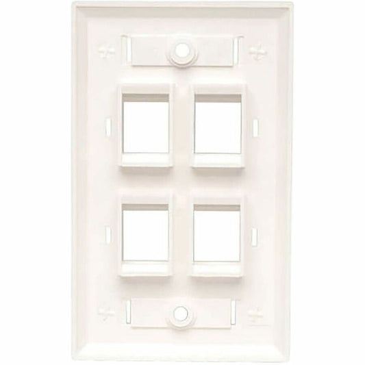 Eaton Tripp Lite Series 4-Port Keystone Faceplate - Single Gang Wall Mount, White, TAA Compliant