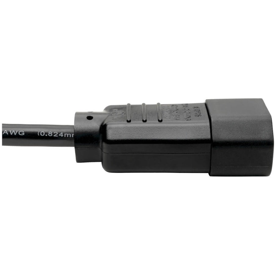 Eaton Tripp Lite Series PDU Power Cord P004-010 – 10 ft. IEC-320-C14 to IEC-320-C13 Extension Cable, 18 AWG, Black
